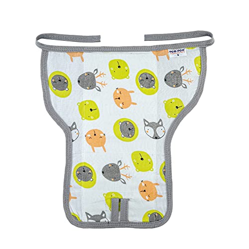 Image of Washable Reusable Cotton Muslin U Shape Lace Nappy,Langot For New Born Baby - Pack of 5(Animal Face Print 6-9 Months)