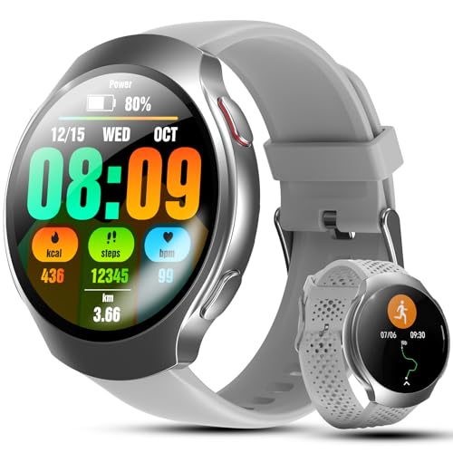 2026 AI Smart Watch with GPT, 1.43" AMOLED Corning 8H Display, Bluetooth Calls, GPS Route Tracking, 5ATM Waterproof, 150+ Sports Modes, Heart Rate Sleep Monitor, Fitness Smartwatch for Andro
