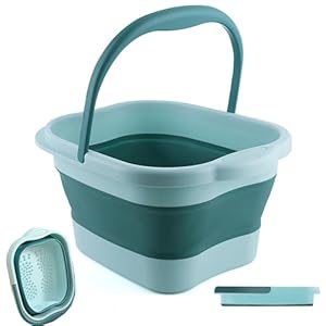 MontNorth Collapsible Foot Bath for Soaking Feet,4 Gallons/15L Foot Soak Tub,Foldable Plastic Foot Basin with Handles and Massage Acupoint,Foot SPA Bucket, Green