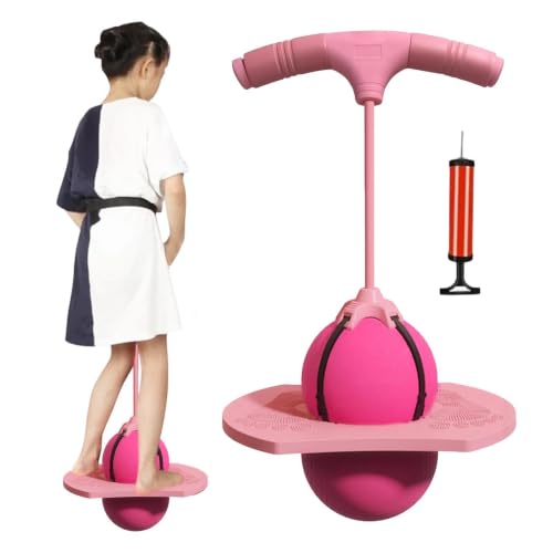 Genérico Hopper Ball for Kids Adults - Anti Slip Bouncing Ball with Handle, Thick Exercise Jumping Toy | Balance Fitness Balls for Boys Girls Play Sport Gym Outdoor Park Party Birthday Training Fun