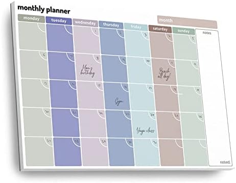 Amazon.com : Monthly Planner Pad–100gsm Paper, 52 Tear-off Sheets - A4 Size  Undated Calendar and Scheduler - Colour Coded Days, and Notes Area -  Perfect for Home and Work : Office Products