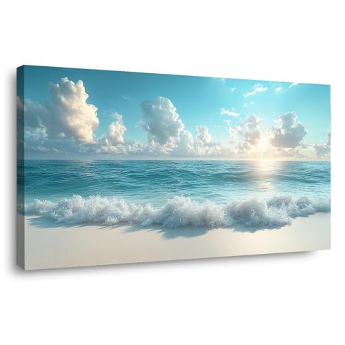 Tableau abstrait cloud beach pour décorer un bureau à domicile zen