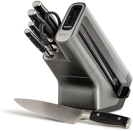 Ninja Foodi StaySharp 6-Piece Knife Block Set, Stainless Steel, K...