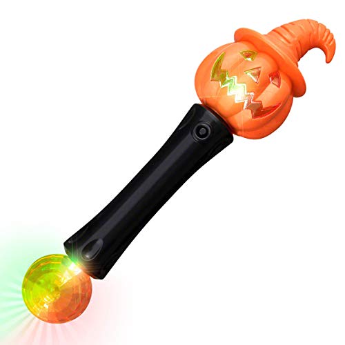 FlashingBlinkyLights Halloween Witchy Pumpkin Light Up LED Wand with Sound Effects