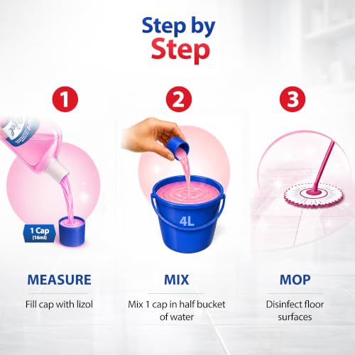 Image of Lizol Disinfectant Surface & Floor Cleaner Liquid, Floral - 5L | Kills 99.9% Germs | India's #1 Floor Cleaner & Kitchen Power Cleaner Liquid Spray - 450ml (Pack of 2) | Cleans Stove, Chimney & Sink