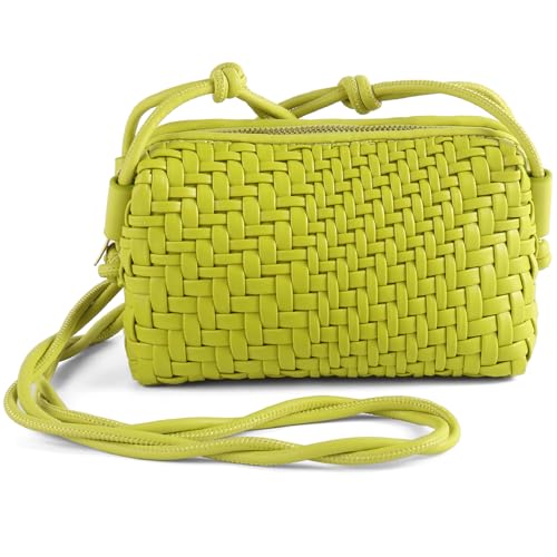 Bolso cruzado para mujer de cuero vegano tejido