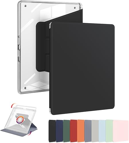 Funda para Kindle Scribe con portalápices (rotación de 360 grados y encendido automáticoapagado automático), funda con soporte de folio premium con
