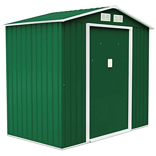 GYMAX Gartenhaus Metall, Garten Schuppen mit geräumigem Stauraum, wetterbeständiger Geräteschuppen, Gerätehaus mit…