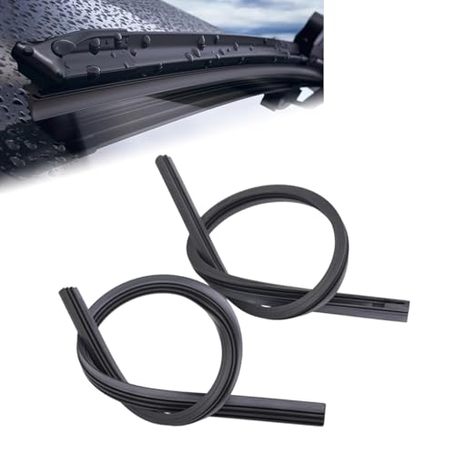 2 Stück 800 mm Scheibenwischer Gummi Schwarze Wischergummi aus Naturkautschuk Scheibenwischer Gummi Universal Scheibenwischergummi Ersatz Schwarz