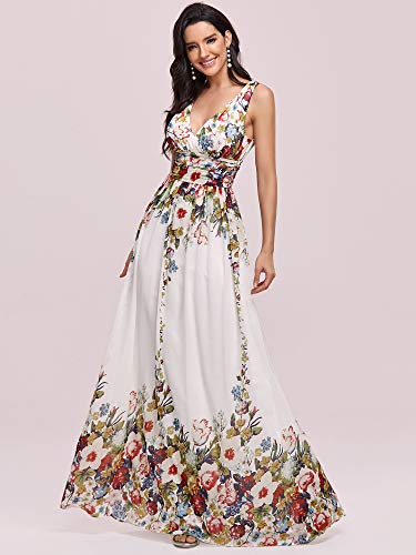 Image of Ever-Pretty Womens Bridesmaid Dress V-Neck Sleeveless A Line Chiffon Floor Length Formal Dress 09016