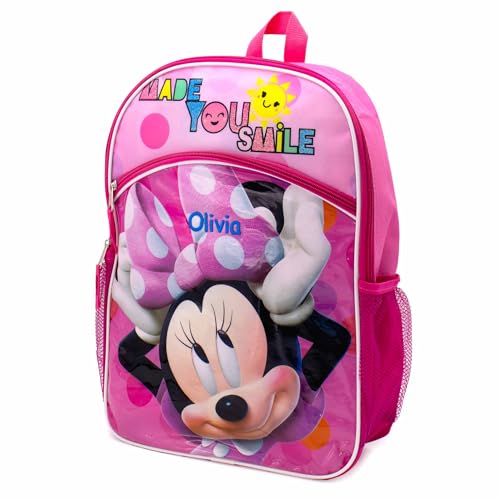Personalized Licensed Character Backpack - 16 Inch (Minnie Made You Smile Backpack)3