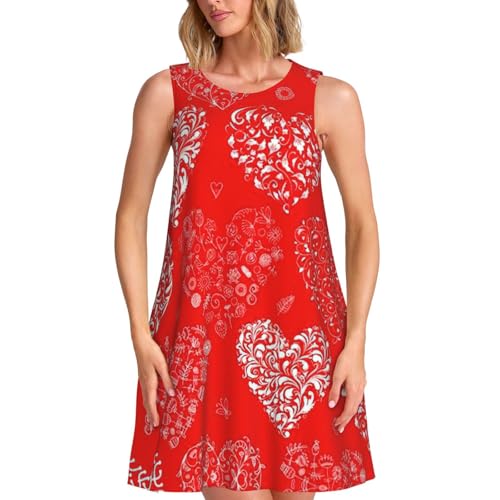 Robe d'été sans manches femme Love ample pour rester au frais avec poches
