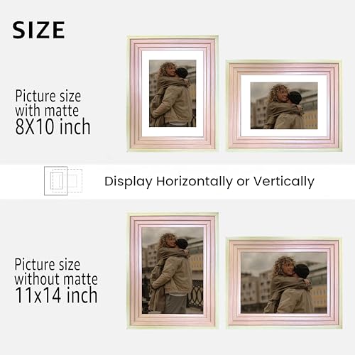Image of Art Street Luxury Photo Frame for living room, Modern Step Design Photo Frames for Photograph, Art Work, Kids Room Set of 6 (11x14 Inch, Pink)