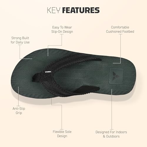 Image of Slip-On Slippers | Comfortable Daily Use Flip Flops For Home, Outdoors & Travel | Flexible & Durable | Anti-Skid Grip With Comfortable Cushioned Footbed | TFG-1001