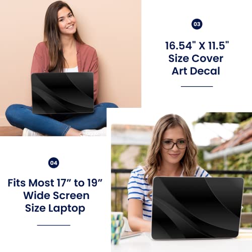 Image of LSS Laptop 17-17.3 inch Skin Cover with Colorful Black Waves Pattern for HP Dell Lenovo Apple Asus Acer Compaq - Fits 16.5 inch 17 inch 17.3 inch 18.4 inch 19 inch (2 Wrist Pads Free)