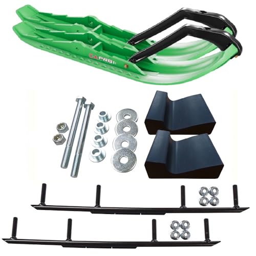 C&A Pro Green TMX Snowmobile Skis w/ 4