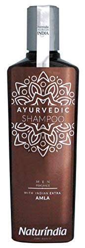 Naturindia Ayurvedic Shampoo for Men Hair Growth DHT Blocker Indian Vitalize Formula for Shiny and Strong Hair with Vitamin C and B-Complex AMLA and natural herbs from India 8,4 oz