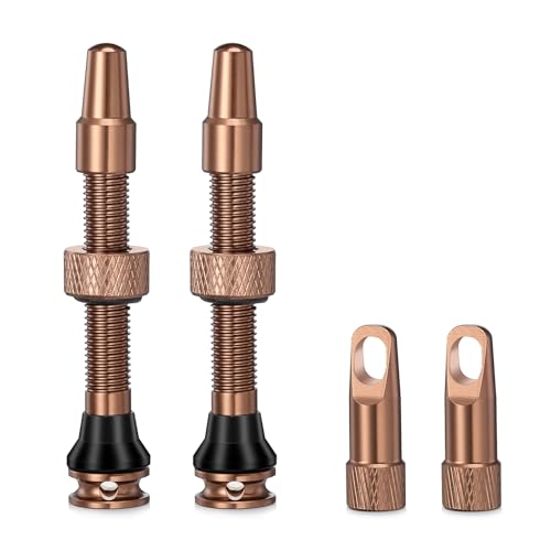 HZJD 2PCS Tubeless Presta Valve Stem Orange Integrated Core Removal Tool(44 mm)