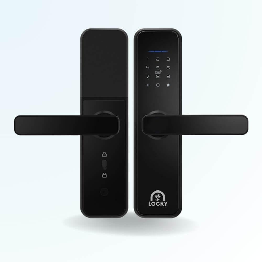 LOCKY-1 Serrure connectée Code, Badge, App, Bluetooth, Poignée intégrée