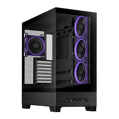 ASUS A31 PLUS Black ATX pc case (hidden-connector motherboards, 360mm radiators and 380mm graphics cards, four pre-installed ARGB fans, clean cable management)