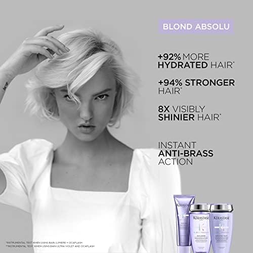 Kérastase Blond Absolu, Intense Conditioning Hair Mask, For Sensitised Lightened or Highlighted Hair, Ideal for Post-Bleaching, With Hyaluronic Acid & Edelweiss Flower, Masque Cicaextreme, 200ml