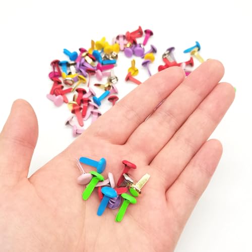 image for BlingKingdom 100pcs Multicolor Split Pins Pastel Metal Brad Fasteners 