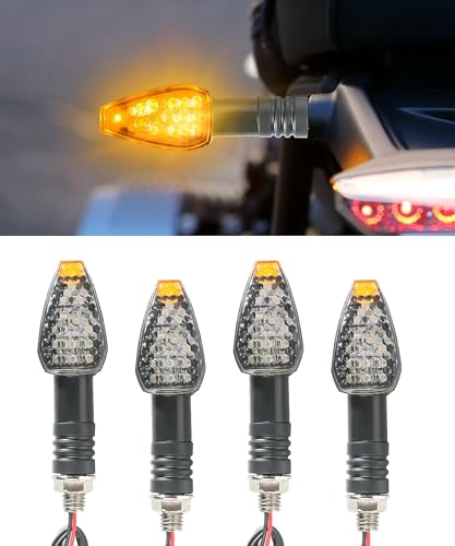 SCUARI 4PCS Motorcycle Turn Signals,Car Accessories 12V LED Bright Amber Lamp Motorcycle Blinkers,Universal Front Rear Turn Signal Light,Suitable for Most Motorcycles,Scooters and Off-Road Vehicles