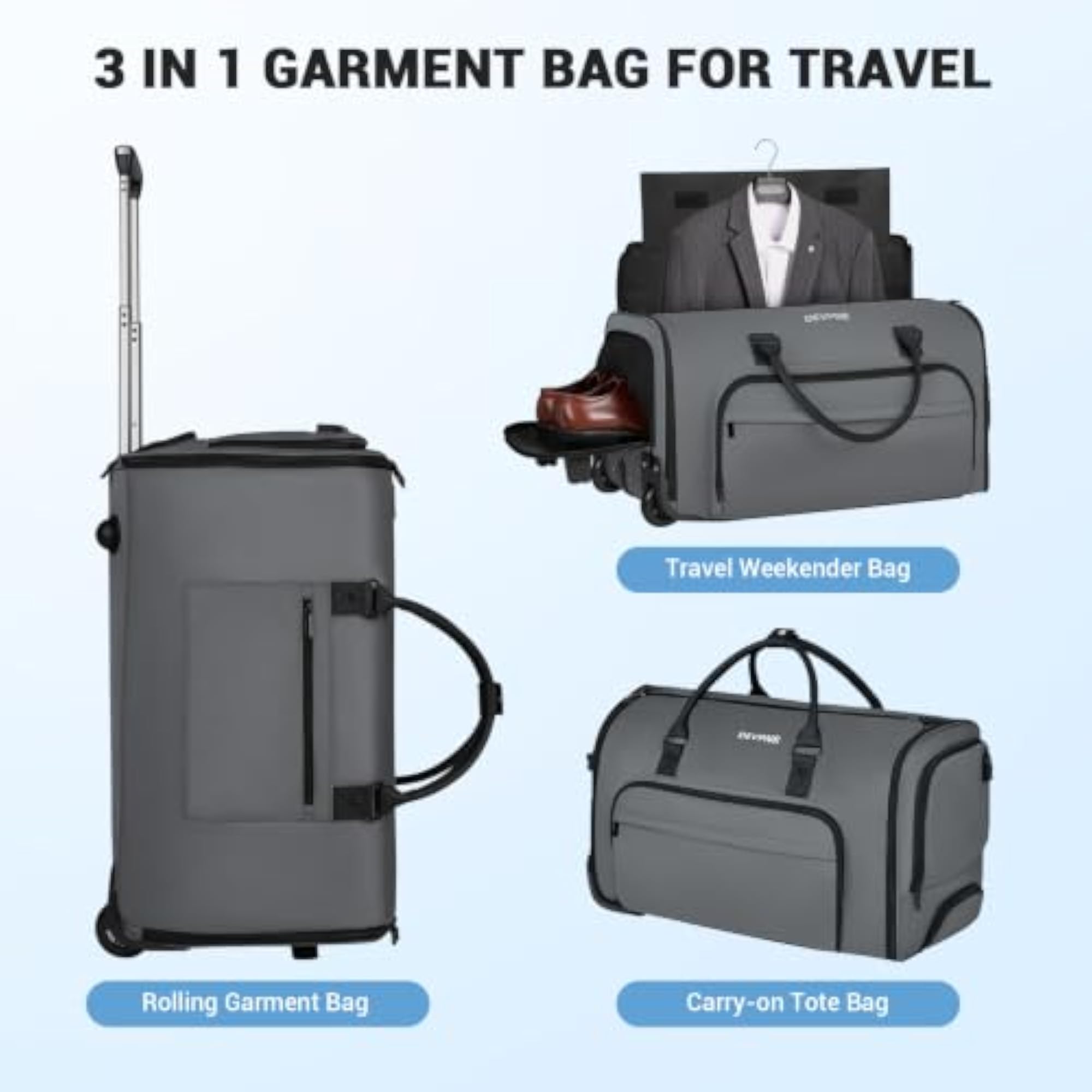 Rolling Duffle Bag with Wheels for Travel
