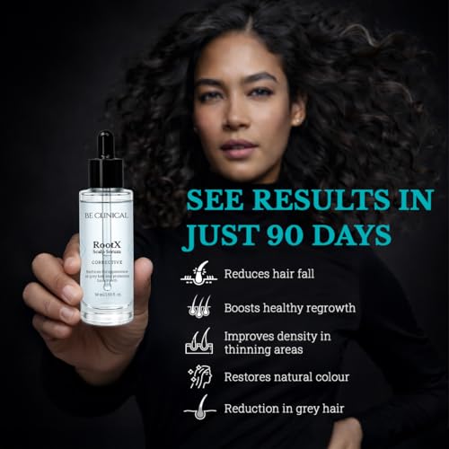 Image of Be Clinical RootX Scalp Serum | Peptide Complex for Hair Growth | Grey Hair Reduction | Paraben Free, Fragrance Free | 50 ml