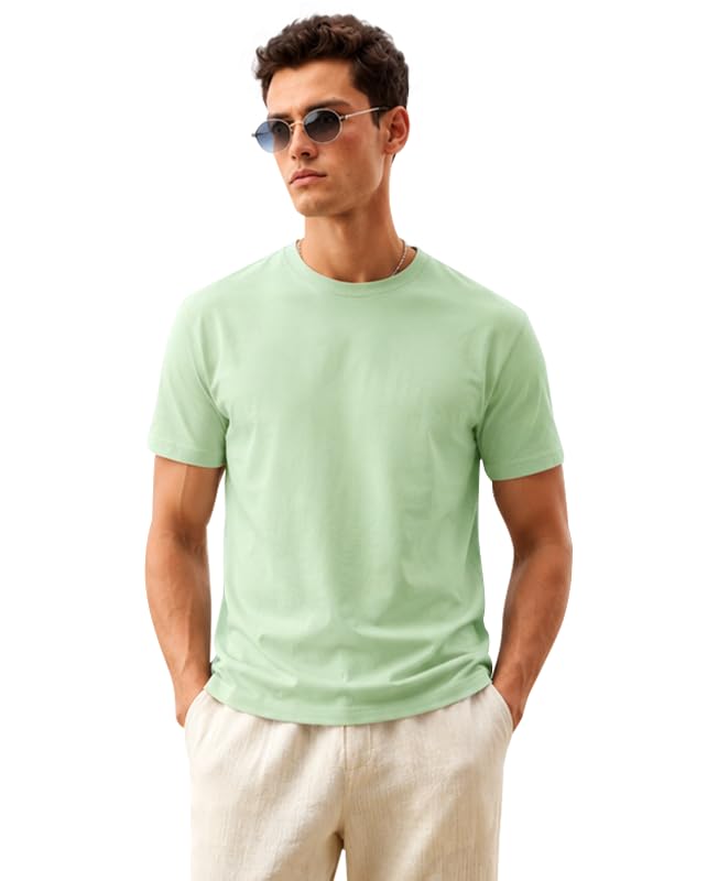 Image of Sleepynuts Men's Everyday Wear Crew Neck Regular Fit T-Shirt | Half Sleeve Solid Plain Casual T-Shirt for Men | Soft Breathable Fabric |