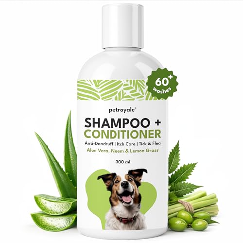 Image of Petroyale 2-in-1 Shampoo + Conditioner for Dogs - Anti-Fungal, Anti-Itching, Shedding Control Dog Shampoo & Dog Conditioner with Ticks & Fleas Prevention - Suitable for All Breeds | 300ml (Pack of 1)
