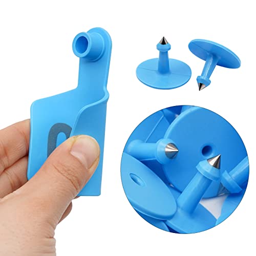 Foto von BREUAILY Ohrmarkenzange mit 100 Ohrmarke Viehtier-Ohrmarkenzange Ear Tag Applicator Einteilige Schaf-Ohrmarken mit Nummer 001-100