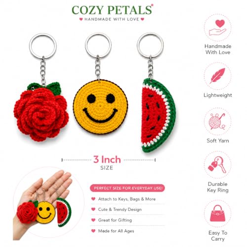 Image of Handmade Crochet Keychain Flower Design