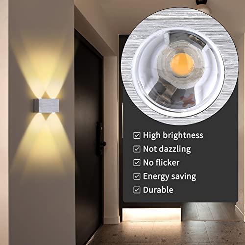 Lightess LED Wandleuchte Modern, Wandlampe Innen, Wandbeleuchtung Up Down aus Aluminium für Wohnzimmer Schlafzimmer Treppenhaus Flur Warmweiß – Bild 5