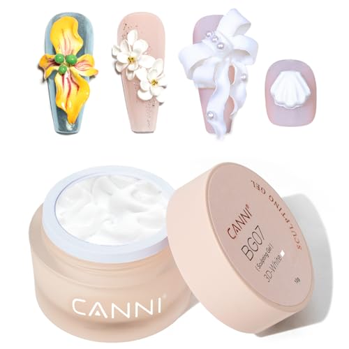 CANNI White Sculpting Gel Polish, 3D Gel Nail Art Solid Builder N...