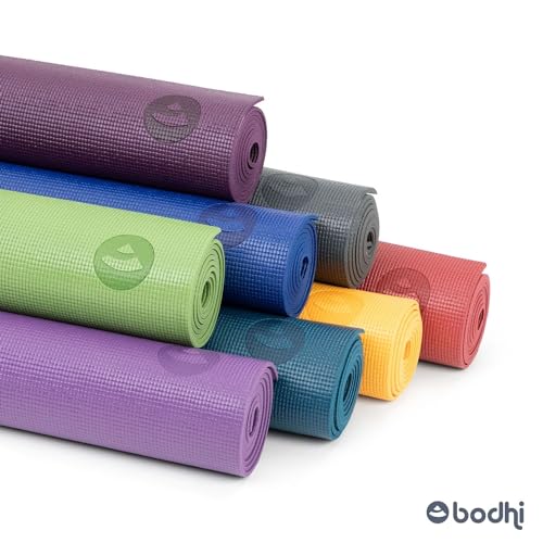 Tapete de Yoga PVC ecológico Asana indicado para iniciantes, ginástica e pilates 183x60cm Bodhi (Gra