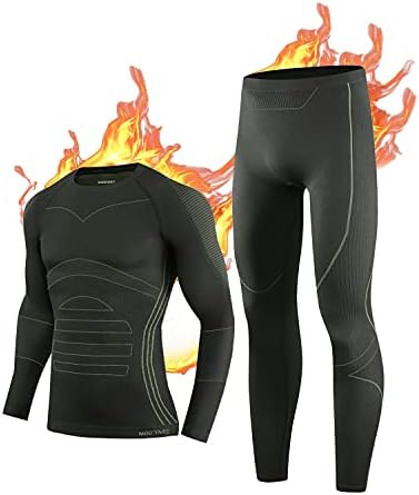 NOOYME Thermal Underwear for Men Long Johns for Men Long Underwear Mens, Base Layer Men Cold Weather Classic Green