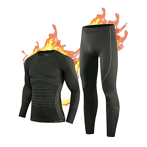 Nooyme Thermal Underwear For Men Long Johns For Men Long Underwear Mens, Base Layer Men Cold Weather Classic Green #TOP12