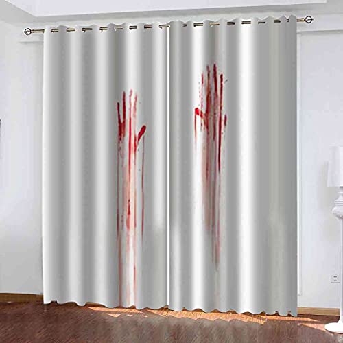 Rideaux occultants 3D empreinte de main rouge 140x160cm