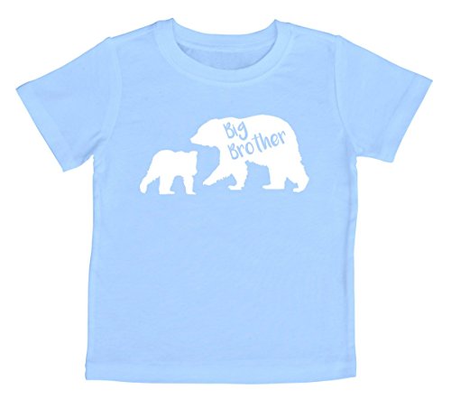 Big Brother with Little Bear Toddler T-Shirt (S (6-8), Light Blue)