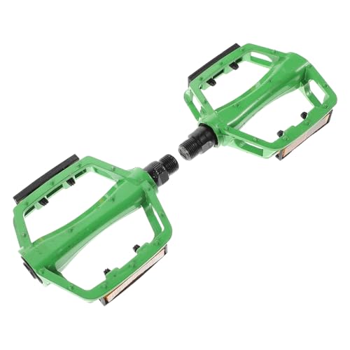 JUMPLAWN Pedales para Bicicleta Plegable de Aleación de Aluminio Antideslizantes Verdes, Juego de 2 Pedales Resistentes para Ciclismo de Carretera y Montaña, Accesorios para Bicicletas