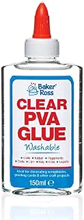 Baker Ross AR533 Clear PVA Glue - 150 ml Bottle, Washable Glue Ideal for Kids Arts and Crafts Supplies