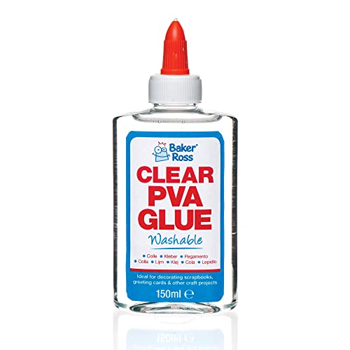 Baker Ross AR533 Clear PVA Glue - 1 Bottle 150ml Washable Adhesive Craft Bonding Craft Supplies