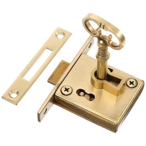 VILLCASE Vintage Wardrobe Locks with Key, Retro Cabinet Cupboard Jewelry Box Decorative Lock with Mounting Screw, Ideal for Drawer Jewelry Box