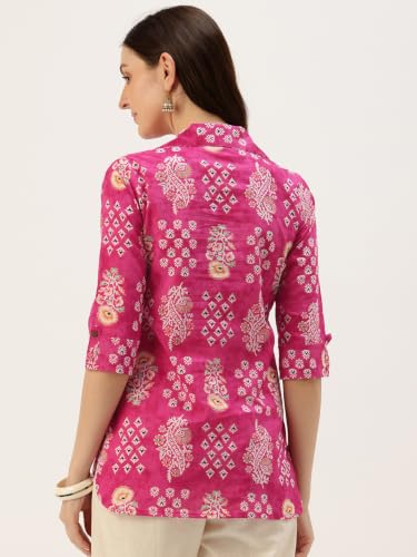Image of feranoid Classic Collared Cotton Shirt with 3 /4 Sleeve for a Timeless Casual Look