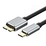 VECASDEN USB Type C to Micro B 3.0 変換ケーブル USB C 外付けケーブル 最大5Gbps 高速データ転送 3A急速充電 金メッキコネクタ MacBook（Pro）／Galax S5 Note 3／カメラ等対応-1m