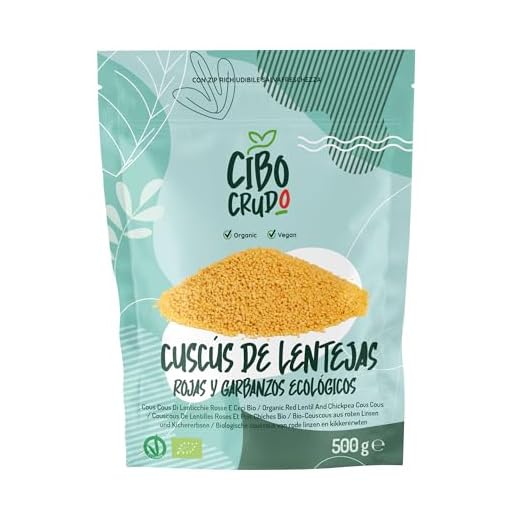 Cous Cous De Lentejas Rojas y Garbanzos Ecológico - 500g. Cous Cous Sin Gluten para Recetas con Lentejas y Curry o Lentejas con Verduras.