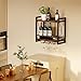 Homeiju Wall Mounted Wine Rack, Bottle & Glass Holder Wood-Metal Retro Wine Rack, Wine Bottles Display Wall Storage for Kitchen Dining Room Home Bar