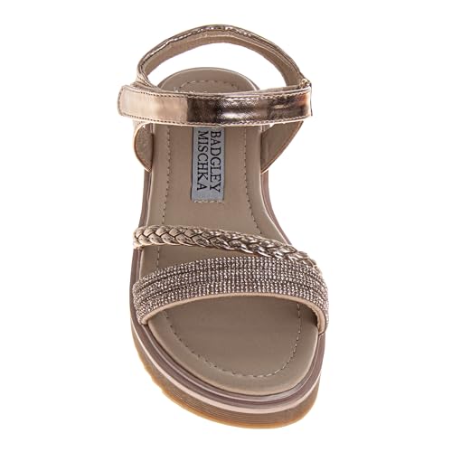 Badgley Mischka Girls Wedge Sandals Espadrilles Summer Dress Platform Sandals Wedding Sandals for Little Kid to Big Kid3