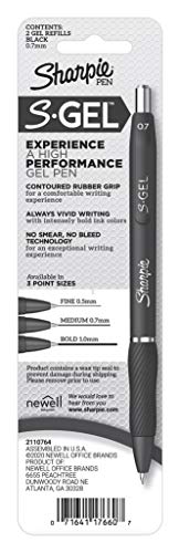 Sharpie S-Gel Refills, Black Ink Gel Pen Refills, Medium Point (0.7Mm), 6 Packs Of 2Ct, 12 Refills Total #TOP1
